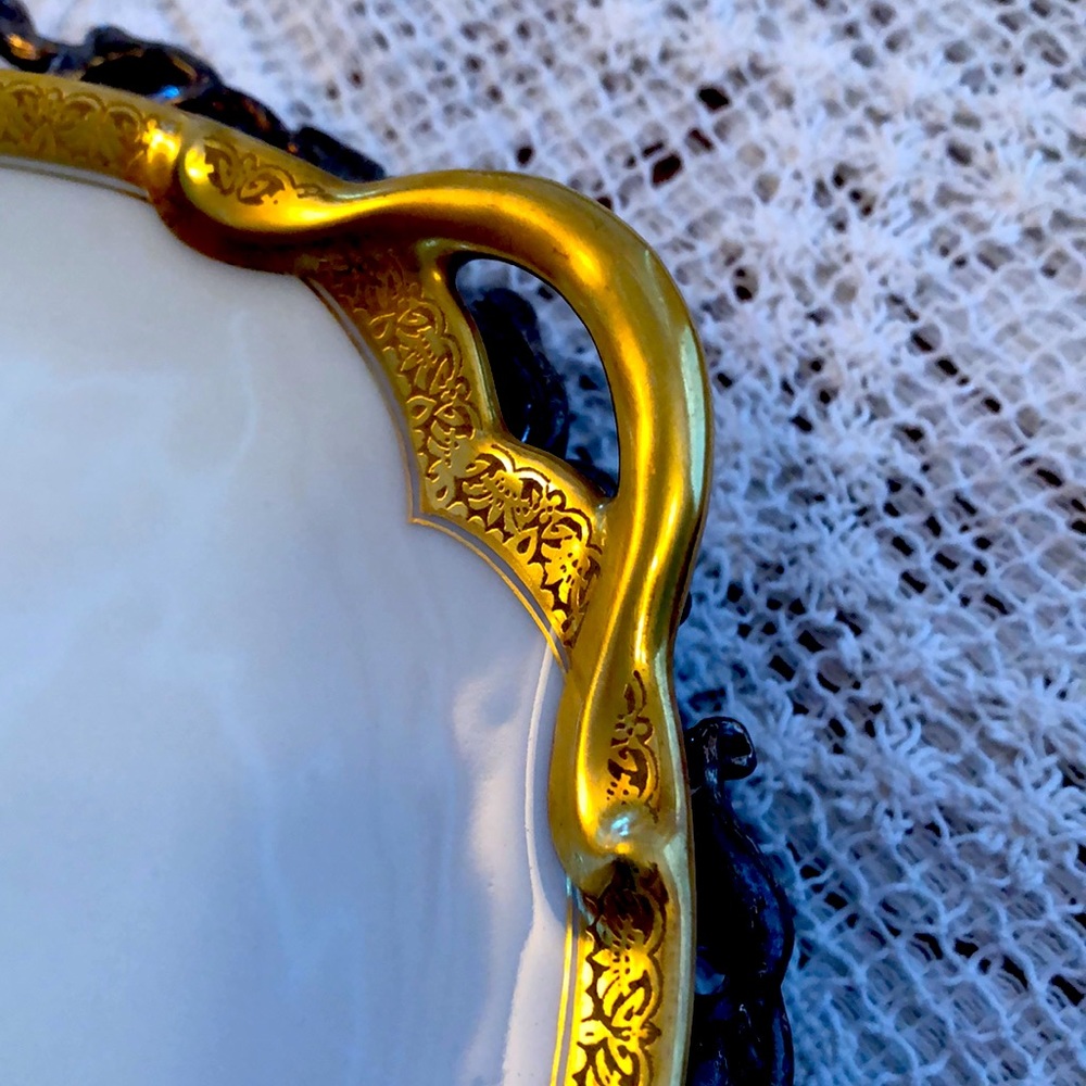 EUC- Uber Rare GDA France Haviland Limoges Calvados Double Handle Petite Platter - Picture 4 of 11